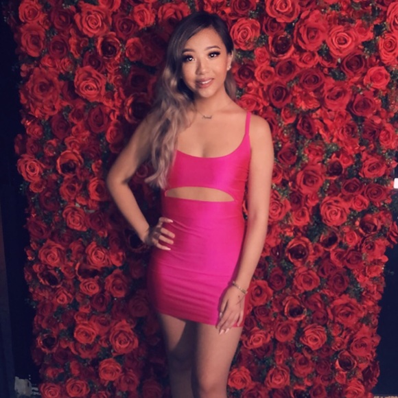fashion nova pink cutout dress